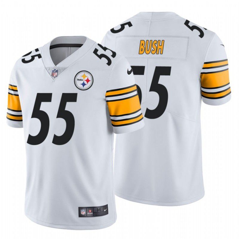 Men Pittsburgh Steelers #55 Devin Bush Nike White Limited NFL Jersey